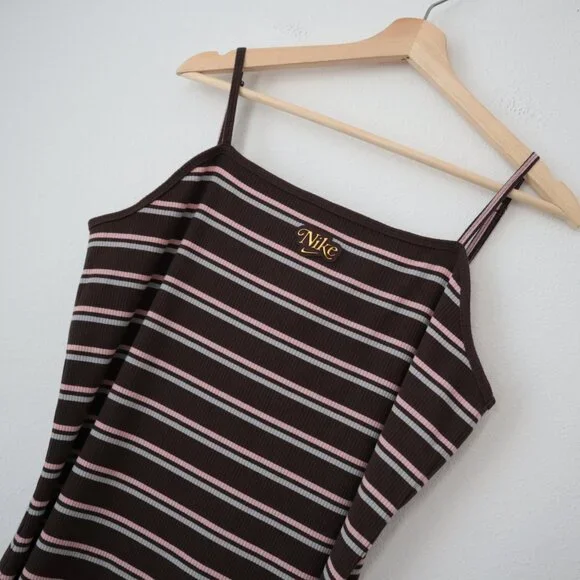 Nike Ribbed Square Neck Striped Maxi Dress | XL - Picture 7 of 7